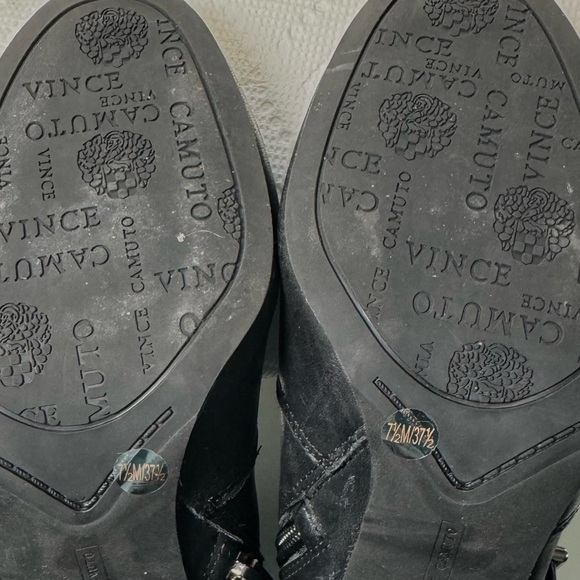 Vince Camuto Simlee Women’s Black Leather  Buckle Ankle Boots Moto Goth Sz 7.5 - Picture 10 of 10